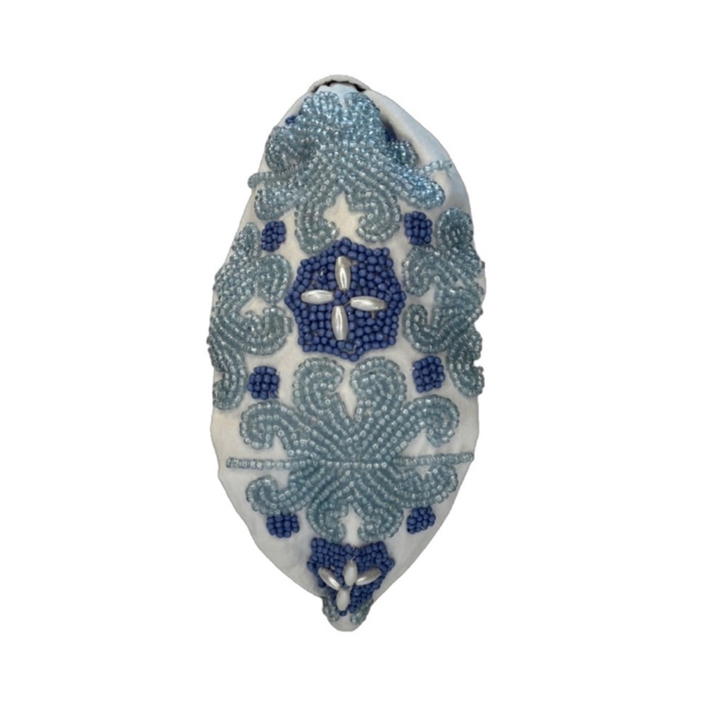 212. NEW The Mediterranean Blue Mosaic Tile Beaded Headband